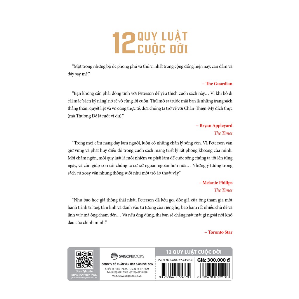 Sách - 12 Quy Luật Cuộc Đời: Thần Dược Cho Cuộc Sống Hiện Đại - Jordan B. Peterson