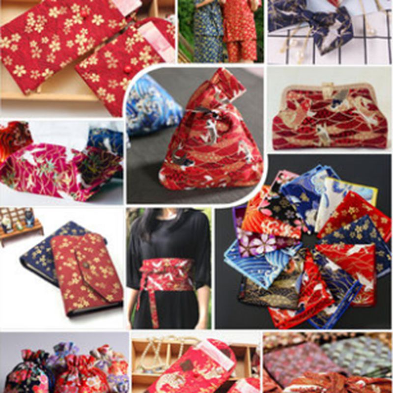 Phong Cách Nhật Bản Bronzecotton May Vải Cotton DIY Kimono Thủ Công Mỗi 0.5 Yard TJ1023