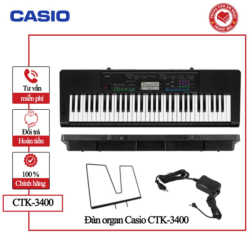 Đàn Organ Casio CTK 3400 Keyboard Casio CTK 3400 Hàng chính hãng