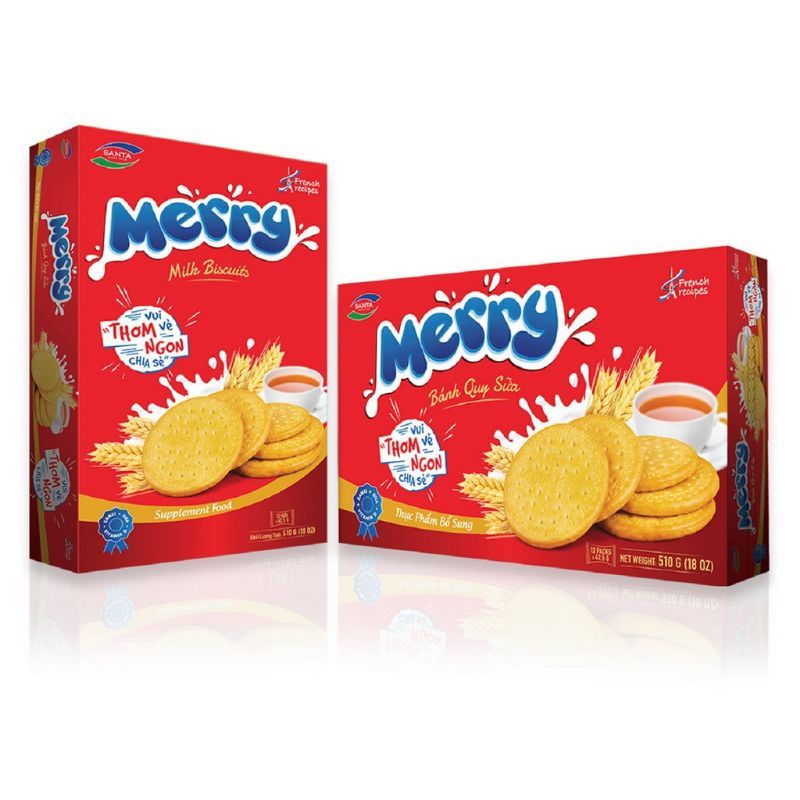 Bánh quy Merry sữa hộp 340g | Shopee Việt Nam