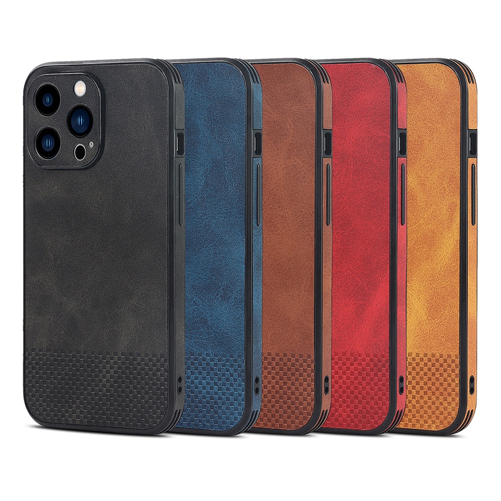 Sang Trọng Ốp Điện Thoại Da PU Có Tấm Bảo Vệ Ống Kính Cho iPhone 13 12 Pro Max 13Pro 12Pro 12mini 13mini