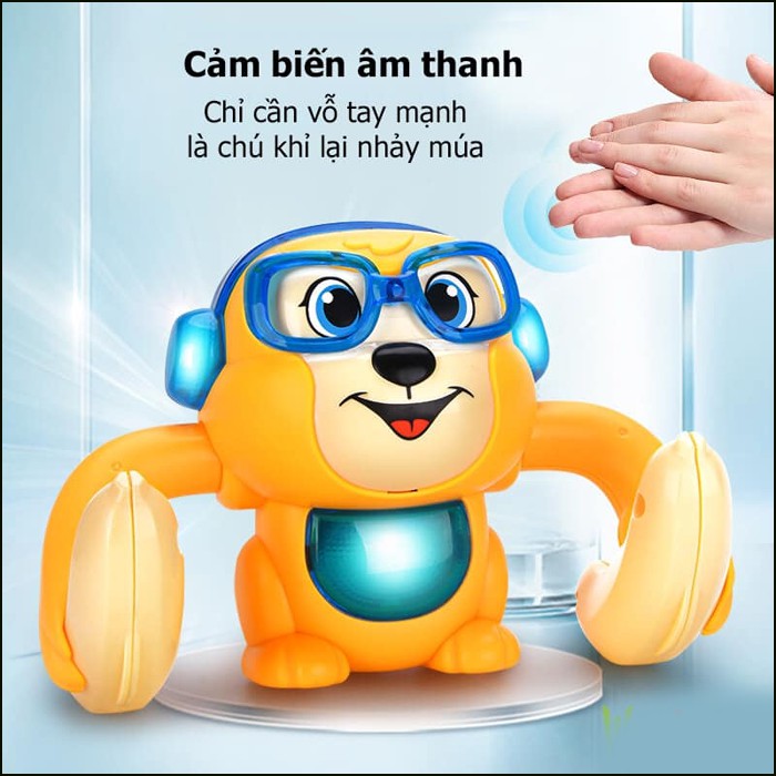 Đồ Chơi Khỉ Có Cảm Ứng Âm Thanh, Có Đèn, Nhạc, Tự Nhảy Vui Nhộn Cho Bé Yêu