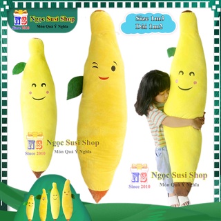 [GIÁ SẬP SÀN] GẤU BÔNG GỐI ÔM TRÁI CHUỐI SIZE ĐẠI 1M3 DÀI 1M2 KHỔNG LỒ SIÊU MỊN - THÚ NHỒI BÔNG TRÁI CHUỐI