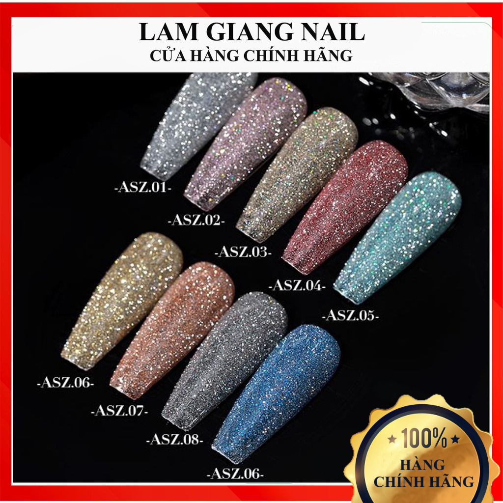 Sơn gel AS nhũ Flash phản quang mã ASZ chọn lẻ chai đỏ nhọn