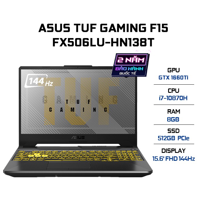 Dalle écran Asus TUF Gaming F15 FX506LU - 15.6" FHD IPS 144Hz, LED Mat, Neuve