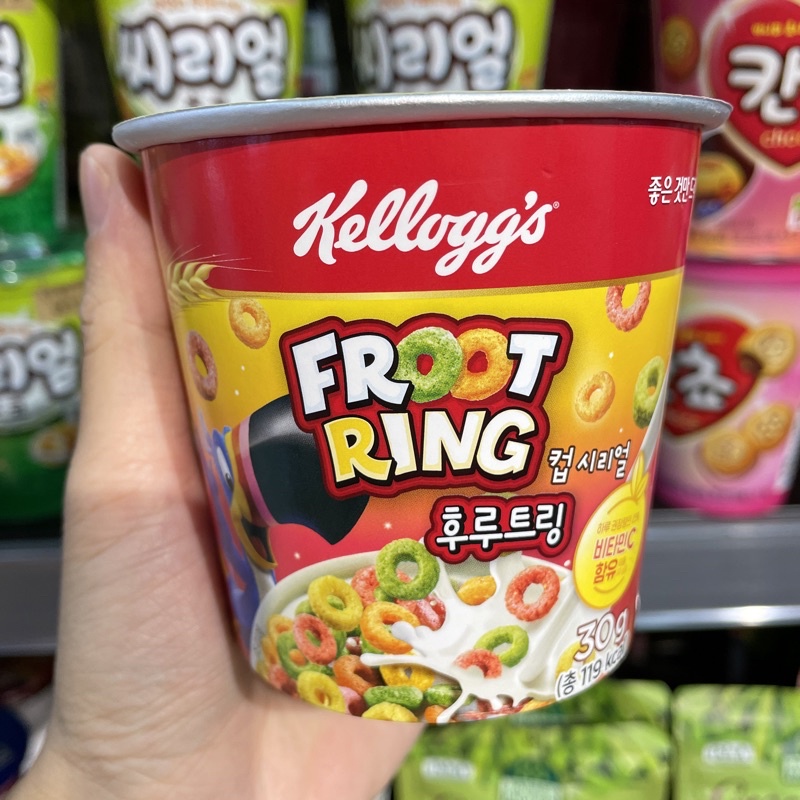 [Đủ vị] Ngũ cốc ăn sáng Kelloggs Hàn Quốc FROOT RING cốc 30G 후루트링 ...