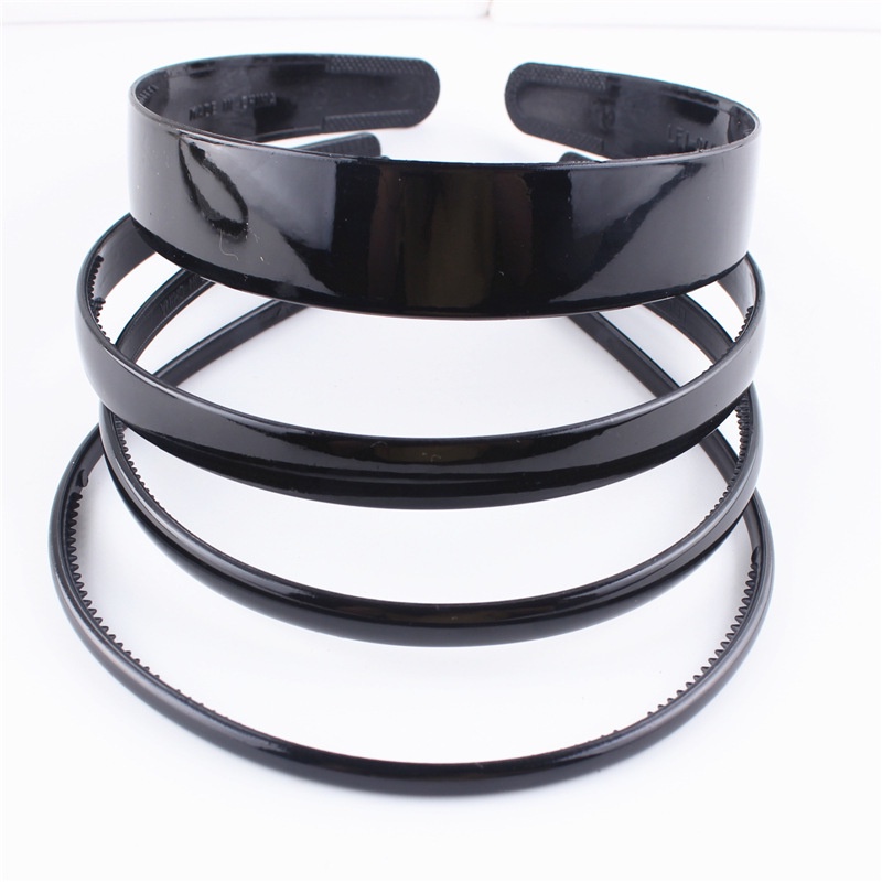 Thời Trang Đơn Giản Đen Nhựa Mịn Tóc Hoop - Băng Đô Thể Thao DIY Phụ Kiện Tóc Cho Nam Nữ
