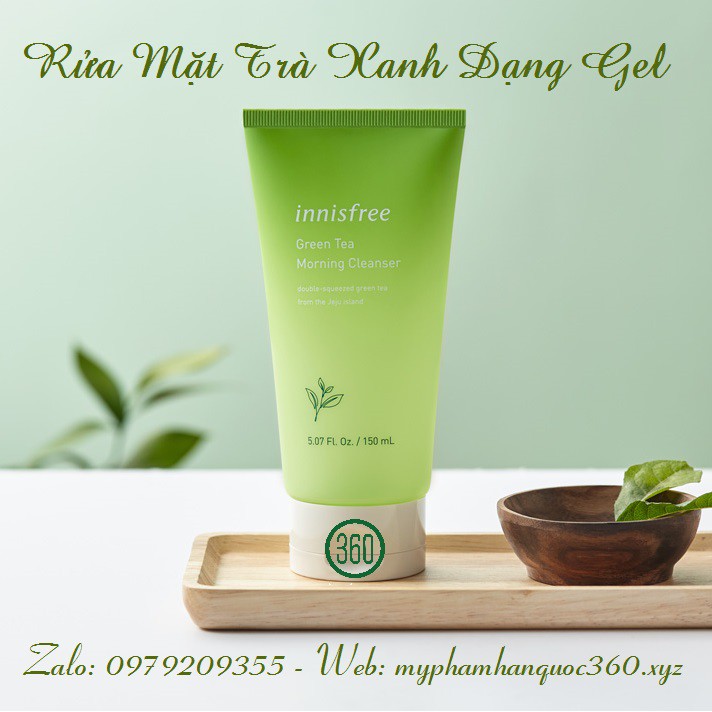 Gel Rửa Mặt Trà Xanh Innisfree Green Tea Morning Cleanser 150ml