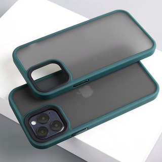 Ốp lưng nhám viền màu chống sốc, chống bám vân cho iPhone 16 15 14 13 12 pro promax plus