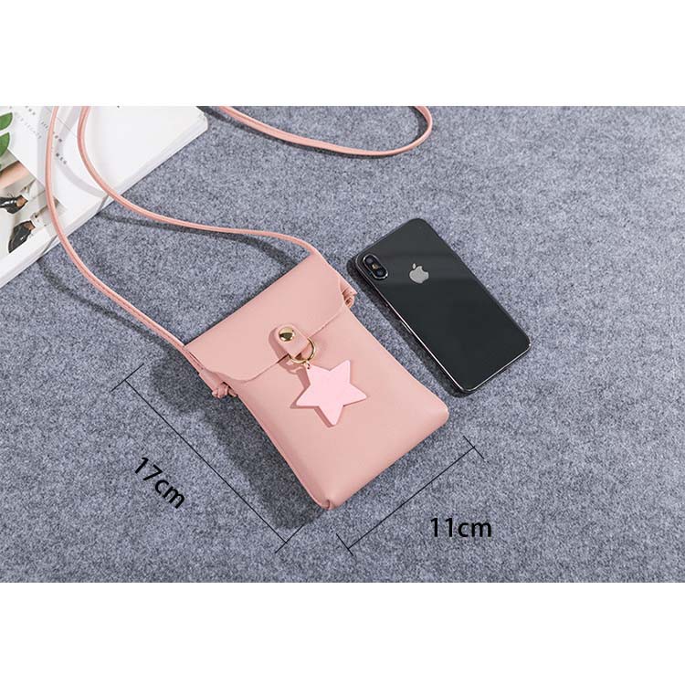 Túi nữ mini đựng điện thoại dọc nắp hình ngôi sao V3 Shalla