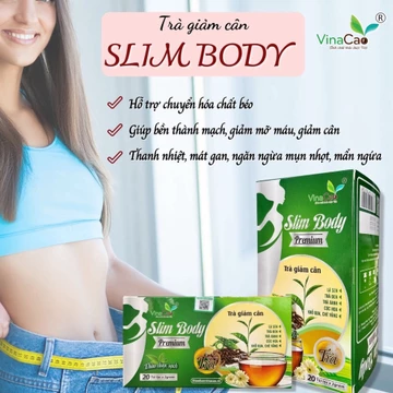 Trà hỗ trợ giảm cân an toàn Slim Body Premium Vinacao - Giảm cân, giảm mỡ máu, thanh nhiệt, mát gan