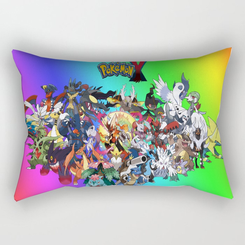 PS1 Pokemon Hoạt Hình Gối Anime Hình Chữ Nhật 30x50CM Sofa Phòng Ngủ Pikachu Tro Ketchum Trang Trí Da Đào Gối Cov
