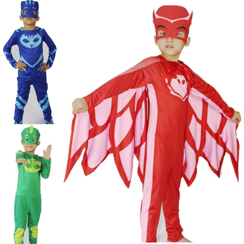 NobleKids PJ Mặt nạ Trang phục Catboy Owlette Gekko Áo liền quần Halloween Fancy Dress