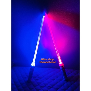 Gậy phát sáng đèn Led có nhạc - Đồ chơi trung thu hot trend - Kiếm nhựa laze 2 đầu nối liền tháo rời, gậy Tôn ngộ không