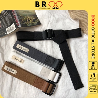 Thắt lưng vải canvas Broobelt tag Korea dây nịt dù ulzzang phong cách G-D Hàn Quốc cho nam nữ
