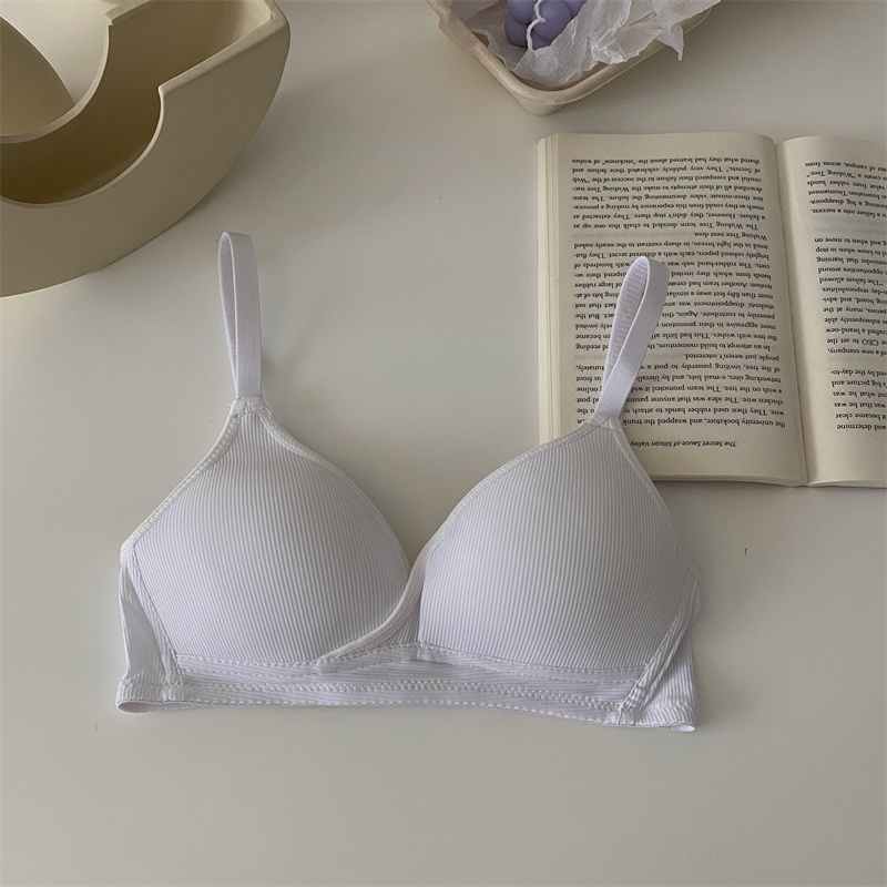Áo Ngực Cotton Mềm Không Gọng Nâng Ngực Không Đường May Thoải Mái Chất Lượng Cao Cho Nữ