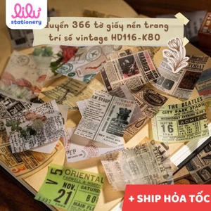 Giấy nền trang trí sổ vintage quyển 366 tờ HD116-K80 DIY Crafts, Scrapbook, Journal, Diary, Planner, Wal Seal Ect.