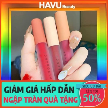 Son Kem Lì Herorange Fluffy Lip Glaze - Son Kem Siêu Xinh Chất Mềm Và Mịn - Son Kem Lì Lâu Trôi xịn