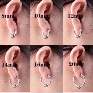 Khuyên tai titan unisex nam nữ kiểu tròn tròn độ dày 2.5mm nhiều size ko gỉ