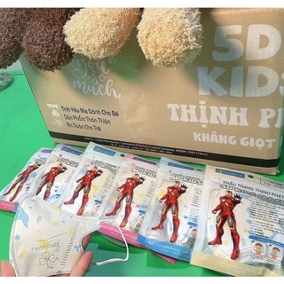 COMBO 50 Khẩu trang 5D kids  dành cho bé 2- 8 tuổi ,hộp 10 cái