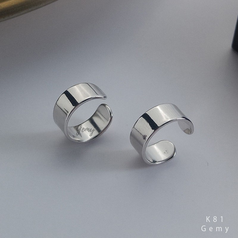 Khuyên tai nam không cần bấm lỗ bạc set kẹp vành nữ unisex Retro (1 chiếc) | GEMY SILVER K81