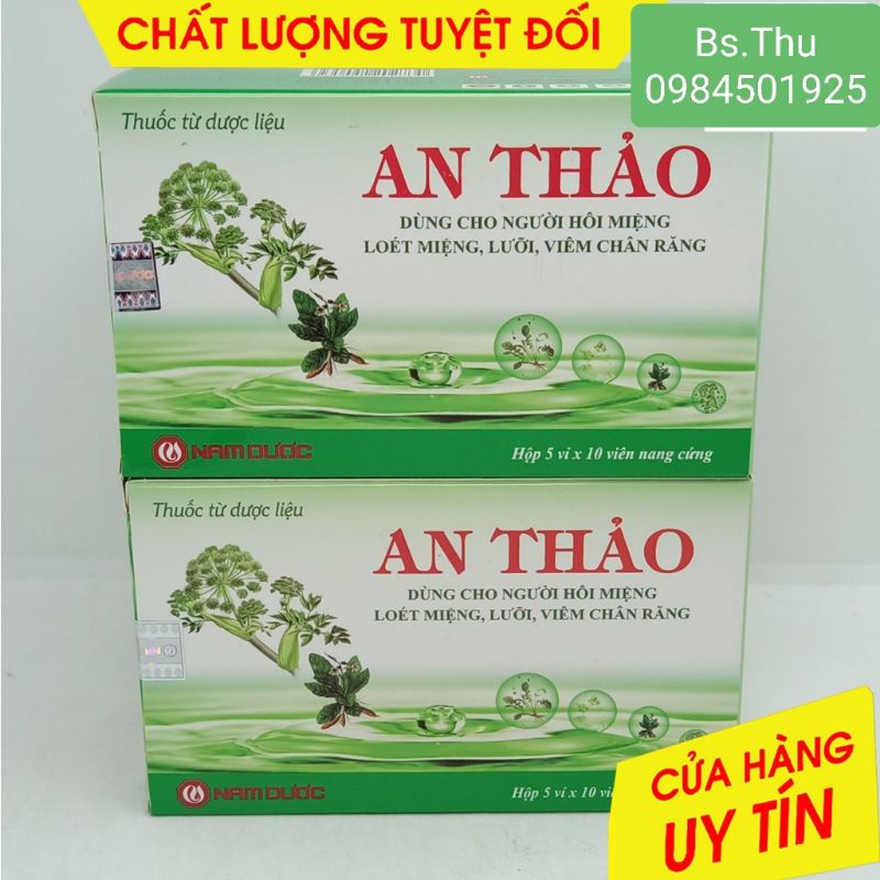 Viên uống thảo dược AN THẢO hộp 50 viên hỗ trợ giảm hôi nhiệt miệng ...