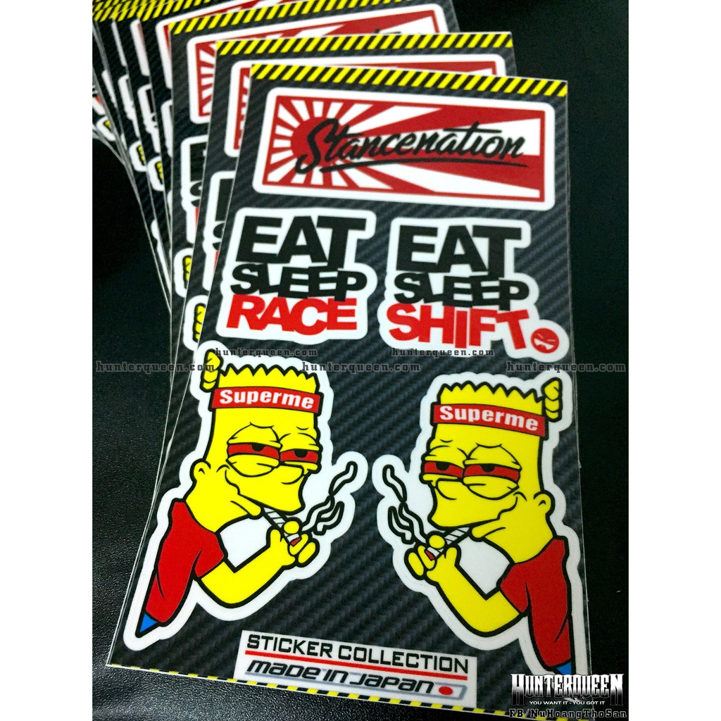 Bộ hình dán logo Simpson núp hút thuốc. Decal cao cấp chống nước, sắc nét, bền màu, dính chặt. Nhận in theo yêu cầu
