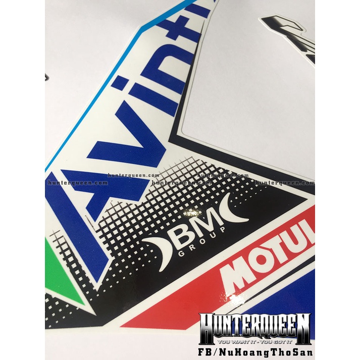 Tem rời Vario 2018 xe trắng. Avintia, racing. Thay đổi màu sắc và chi tiết theo yêu cầu. Sắc nét, bền màu