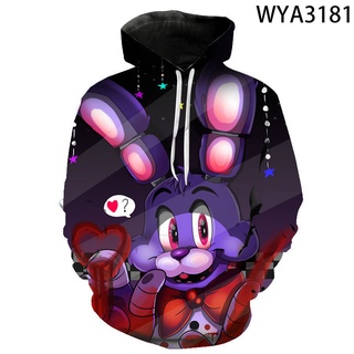 Áo hoodie unisex FNAF Năm Đêm tại Freddy's, phù hợp cho cả nam và nữ