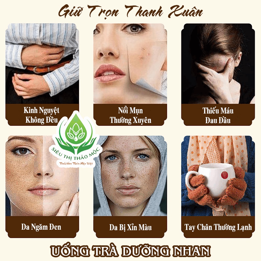 Thiết kế của Trà Dưỡng Nhan An Mộc Sắc Hỗ Trợ Đẹp Da