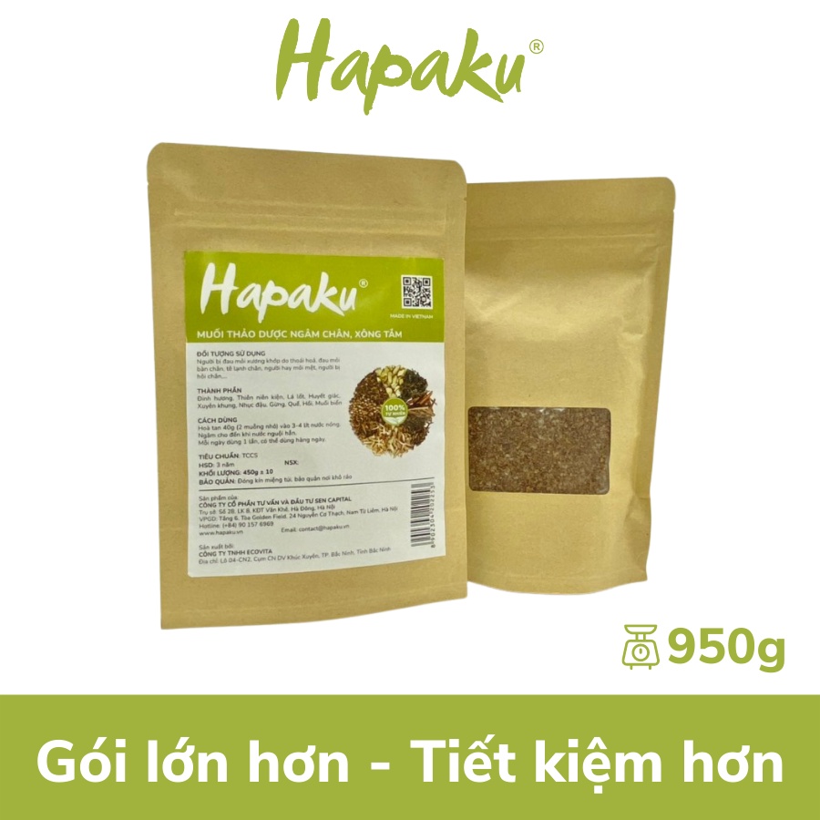 Ảnh Muối Thảo Dược Ngâm Chân Hapaku Giúp Thư Giãn, Giảm Đau Nhức, Tê Bì Bàn Chân 450g 3