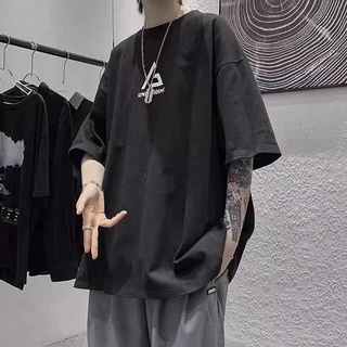 Áo Thun Tay Ngắn Oversize In Họa Tiết Tối Giản Cho Nam Nữ