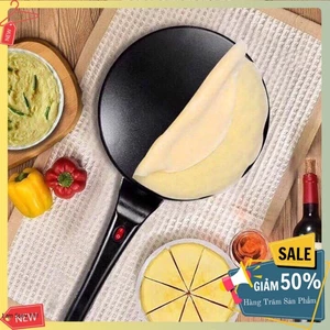 Máy nướng bánh tráng 600W gia nhiệt kép, chống dính teflon siêu bền