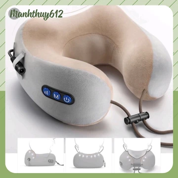 Gối Mát Xa Cổ Hồng Ngoại Chữ U, Máy Massage Cổ Vai Gáy Hiệu Quả Kiêm Gối Ngủ Tiện Lợi, Gối Massage Trị Liệu Cao Cấp