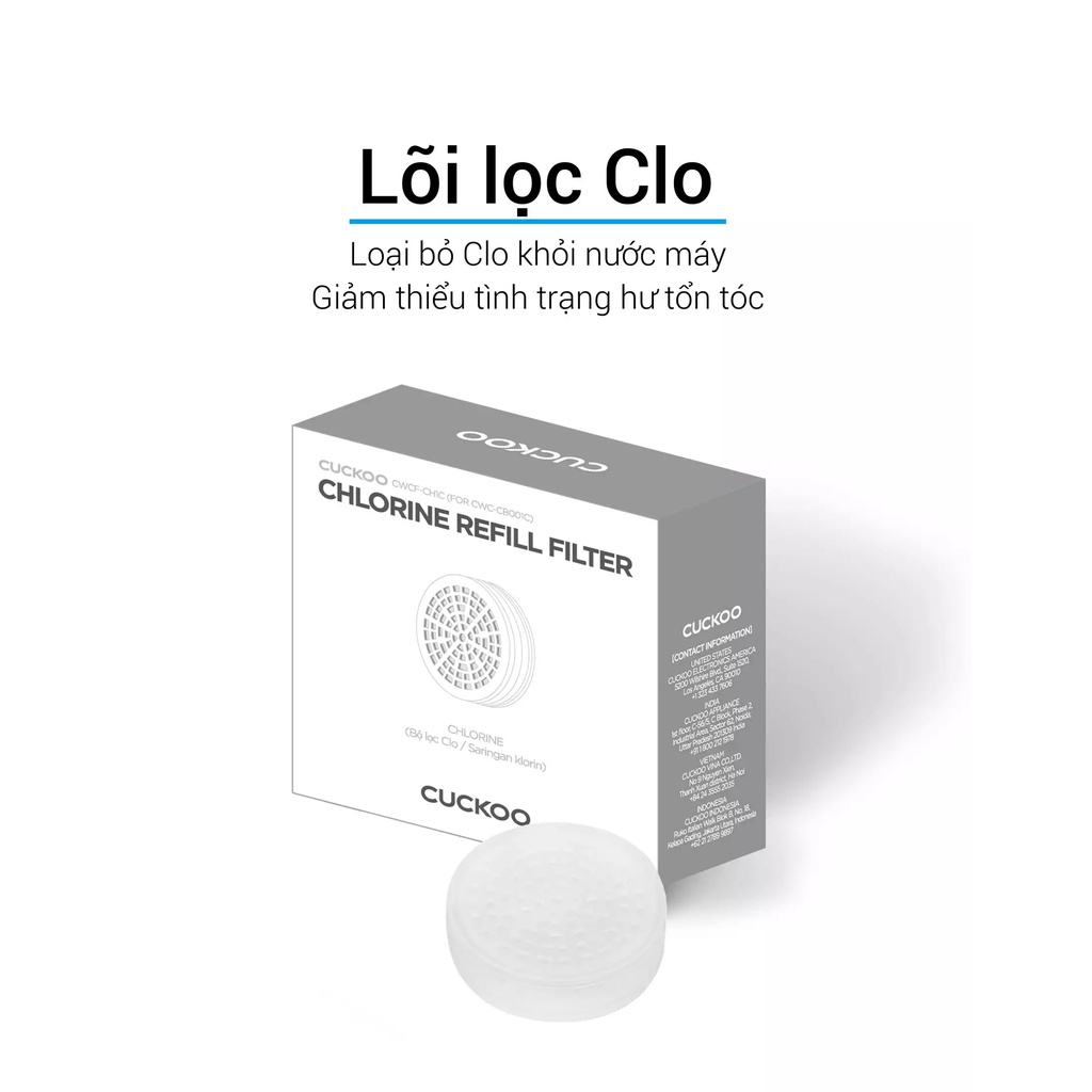 Ảnh Phụ kiện vòi sen Cuckoo CWCF-CHVT1C: Lõi lọc Clo và Vitamin C - Hàng chính hãng - Chất lượng Hàn Quốc 2