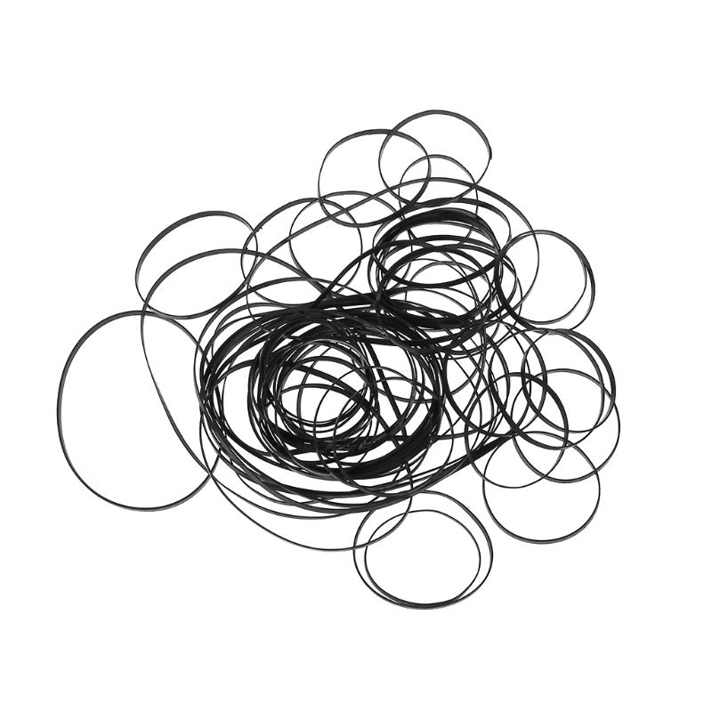 50PCS 40-135MM Universal Mix Cassette Tape Machine Belts Assorted Common Flat Ru