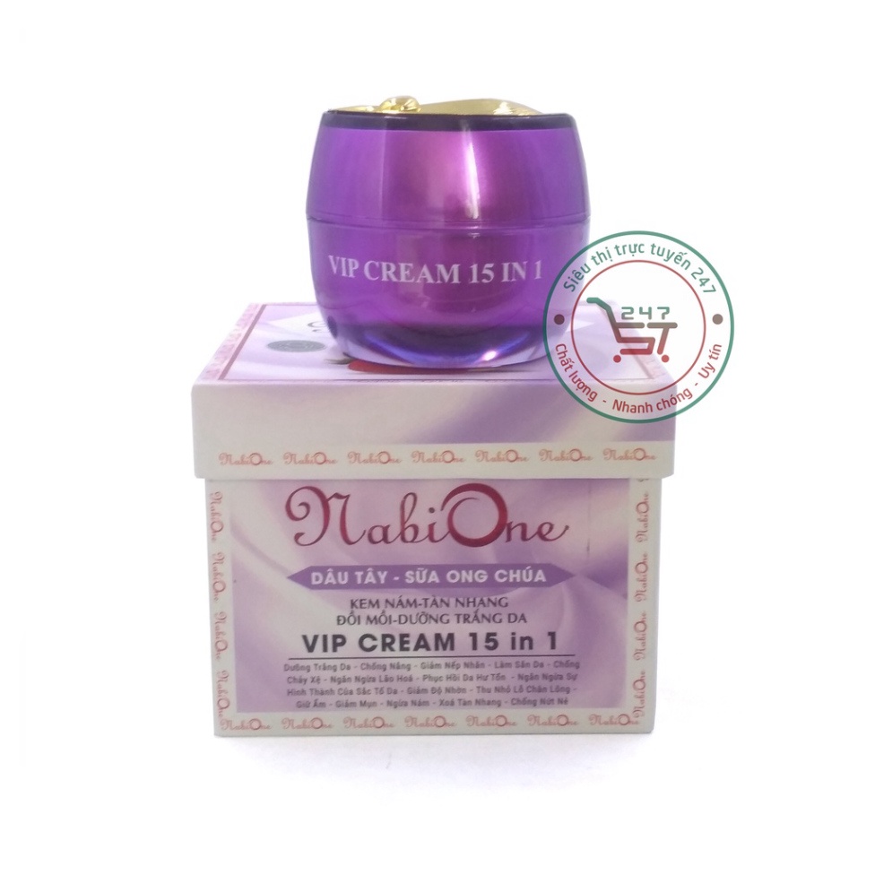 Kem Nám Tàn nhang dưỡng Trắng da Đồi mồi Phục hồi da Dâu tây Sữa ong chúa NaBi One 15in1 35g (Trắng-Tím)