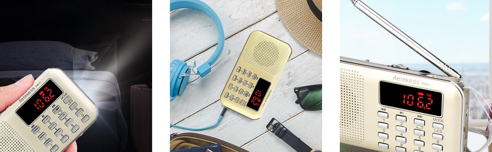 Mô tả Radio Kỹ Thuật Số Retekess PR11 FM AM Kèm Máy Nghe Nhạc MP3 Màu Đỏ Hoặc Vàng Kèm Màn Hình Hiển Thị - 4