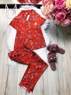 Đồ bộ pijama form lớn satin tay ngắn không nhăn không rút