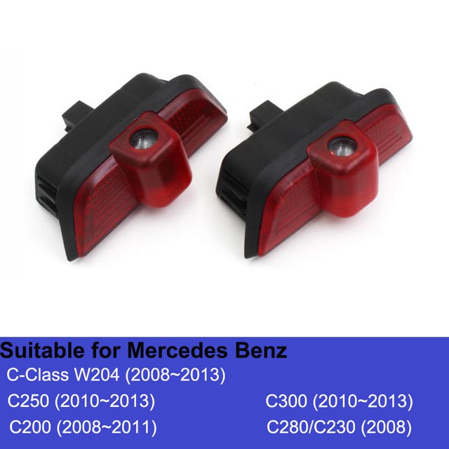 2 Chiếc Đèn Led Cửa Ô Tô Cho Xe Mercedes Benz W204 W124 W212 W221 W245 W164 W176 W168 W169 R171 GLA Logo Bóng Cửa Chào Mừng Phụ Kiện Đèn