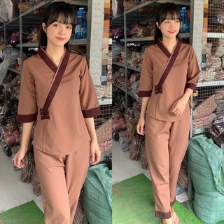 Đồ Lam Đi Chùa # Tim 3Nút # Đồ Bộ Nữ # Quần Áo
