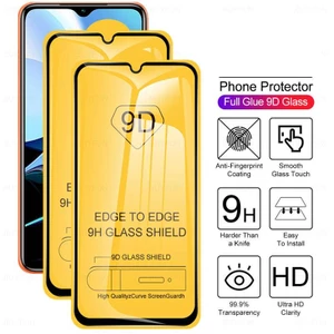 Kính cường lực phủ toàn bộ 9D Xiaomi Redmi 10 7A 9 9A 9C 9T Note 11 11S 10 10S 9 9S 7 8 Pro POCO M3 F3 X3 NFC 10T Pro 4G Bảo vệ màn hình