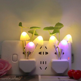 ( TẶNG SET 10 KHẨU TRANG) Đèn Ngủ Cắm Điện Mini Nấm Sen, Cảm Ứng Ánh Sáng Tự Động Ánh Sáng Dịu MEILI STORE