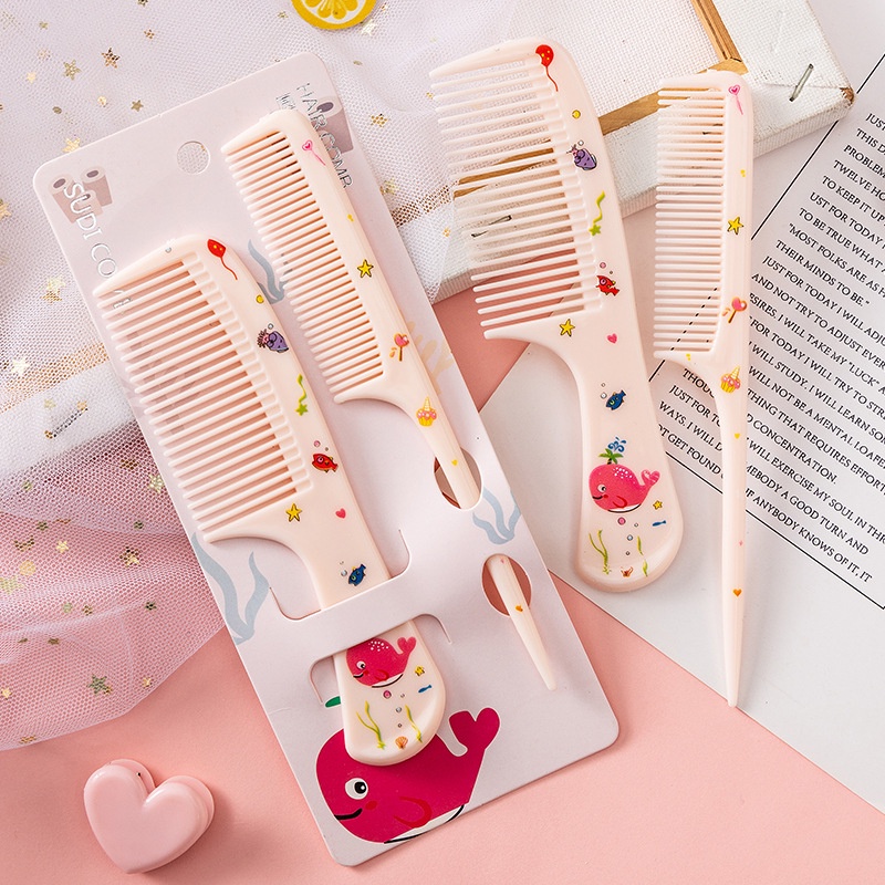 Set 2 Lược Chải Tóc Mini Bỏ Túi Tiện Dụng Dễ Thương Phụ Kiện Cho Nữ