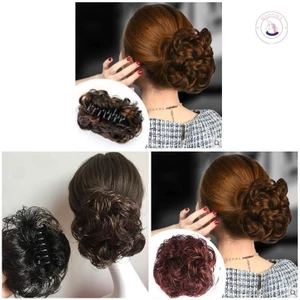 Tóc Giả Kiểu Búi Xoăn Có Kẹp Thời Trang Cho Nữ