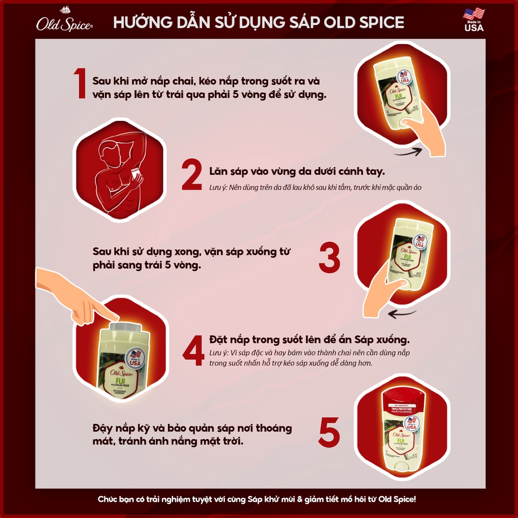 Sáp khử mùi và giảm tiết mồ hôi Old Spice 73g – Mỹ Hasaki Sản phẩm chính hãng