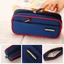 GREA Pencil Dung tích lớn Đồ dùng học tập di động Hai lớp Kawaii Schoolbag Hình dạng lưu trữ
