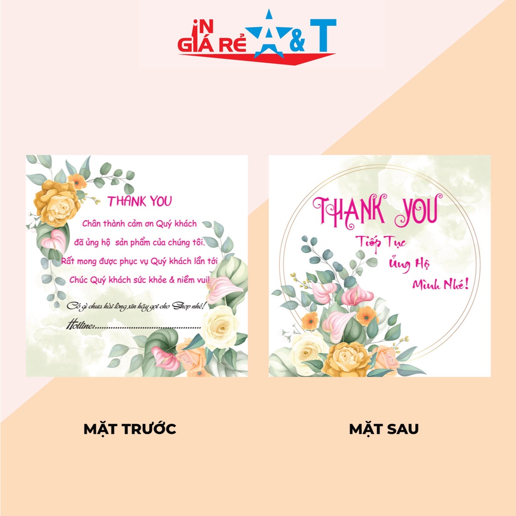 <GIÁ TẬN XƯỞNG IN> Thẻ cảm ơn, nhãn cảm ơn, THIỆP CÁM ƠN, THIỆP THANK YOU 100 nhãn giấy-NEW3