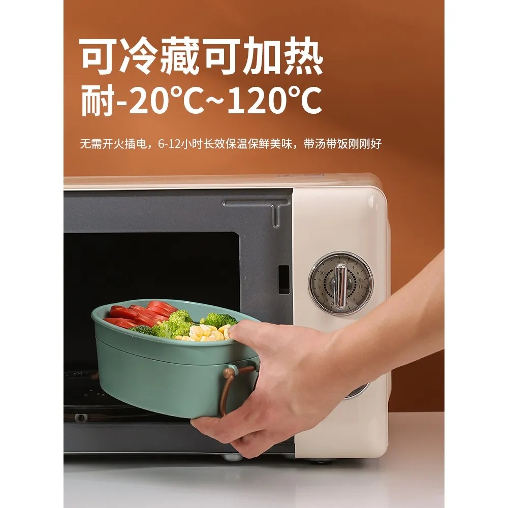 Ins 700ml Hộp Cơm Trưa Cắm Trại Dã Ngoại Lò Vi Sưởi Ấm Tiện Lợi Sinh Viên Nữ Tính Đơn Giản Nhân Viên Văn Phòng Trái Cây Hộp Cơm Trưa Hai Tầng