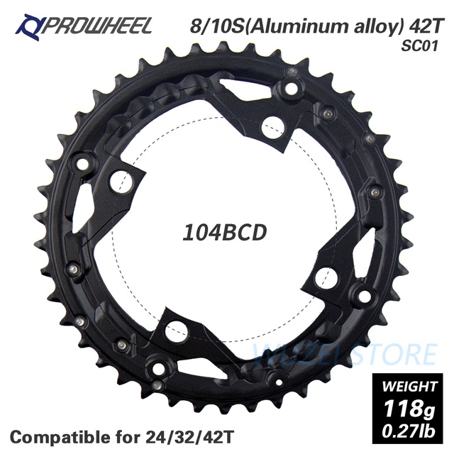 PROWHEEL Mountain Bike Round Chainring 64/96/104BCD 22T 24T 30T 32T 40T ...